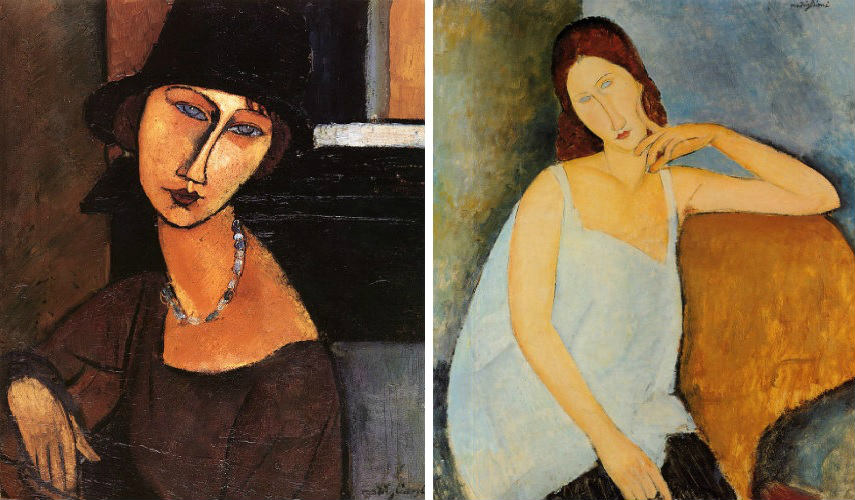 Amedeo-Modigliani-Jeanne-Hebuterne-with-Hat-and-Necklace-photo-credits-allpaintings.org-left-Portrait-of-Jeanne-Hebuterne-1918-photo-credits-whatsaboundart.wordpress.com-right.jpg